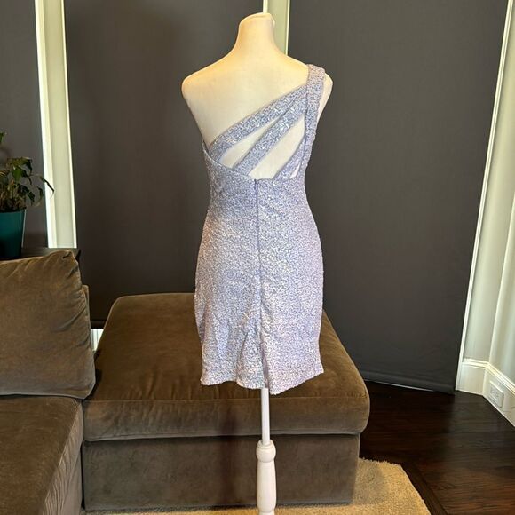 Women’s Lavender Sequined One Shoulder Short Prom Party Homecoming Dress Size 2 - Picture 5 of 13